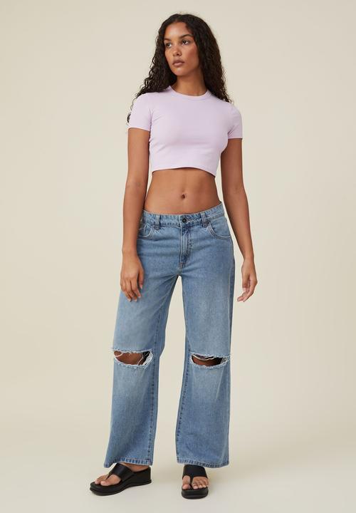Cotton On - Micro crop tee - cloudy pink