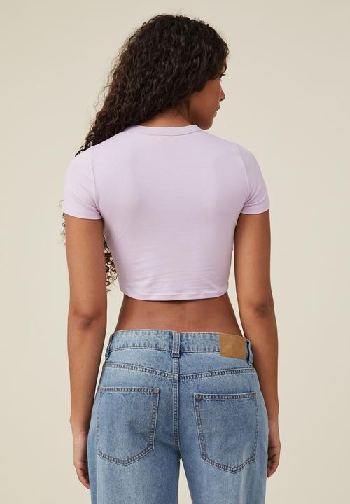 Cotton On - Micro crop tee - cloudy pink