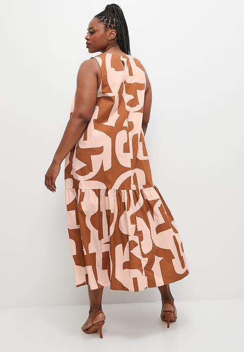 Superbalist - Pocket detail tiered dress - tobacco cutout