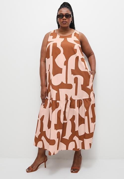 Superbalist - Pocket detail tiered dress - tobacco cutout