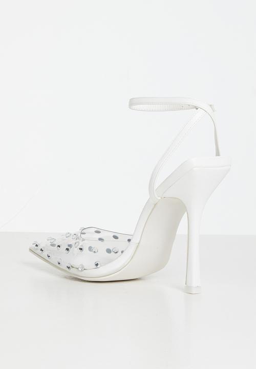 Public Desire - Dojo barely there court stiletto - white pu