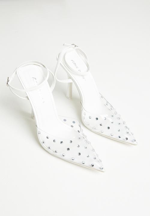 Public Desire - Dojo barely there court stiletto - white pu