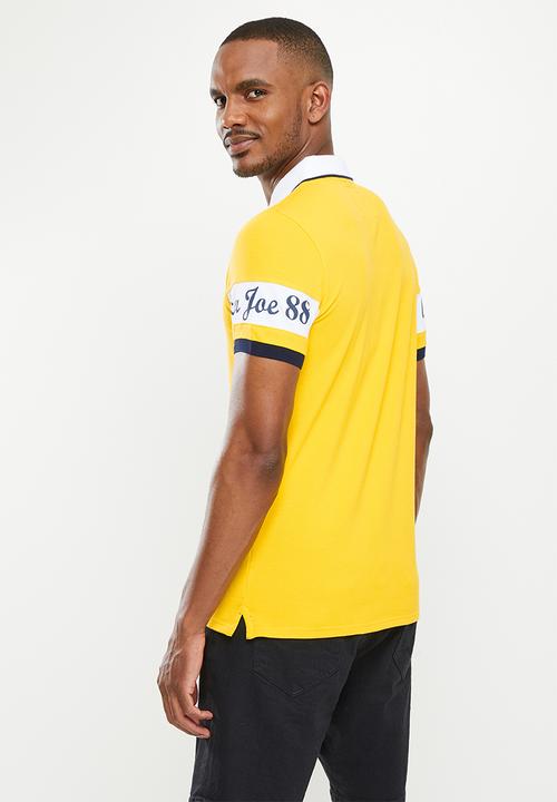 Aca Joe - Aca joe colourblock sleeve golfer - yellow