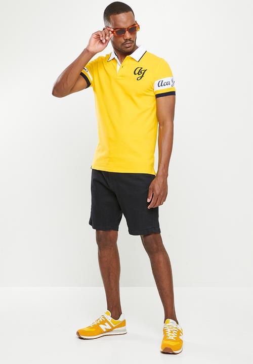 Aca Joe - Aca joe colourblock sleeve golfer - yellow