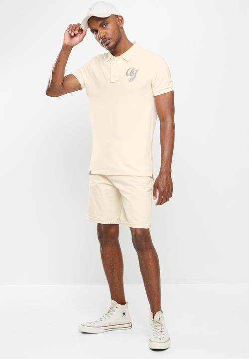 Aca Joe - 3D embroidery short sleeve golfer - snow white