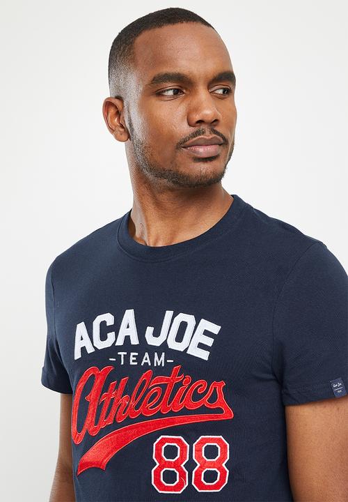 Aca Joe - Aca joe embroidered cf chest crew tee - dress blue