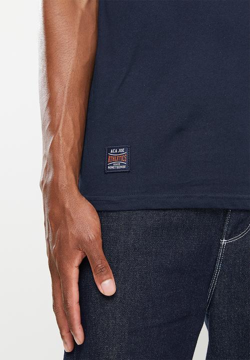 Aca Joe - Aca joe embroidered cf chest crew tee - dress blue