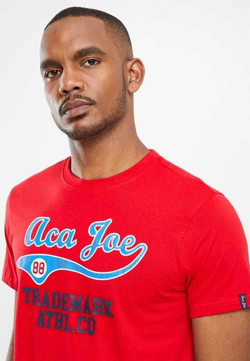 Aca Joe - Aca joe high square crack print crew tee - high risk red