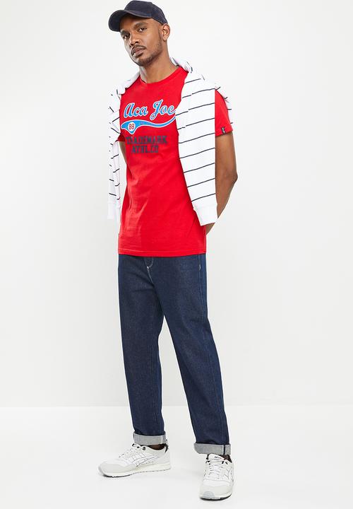 Aca Joe - Aca joe high square crack print crew tee - high risk red