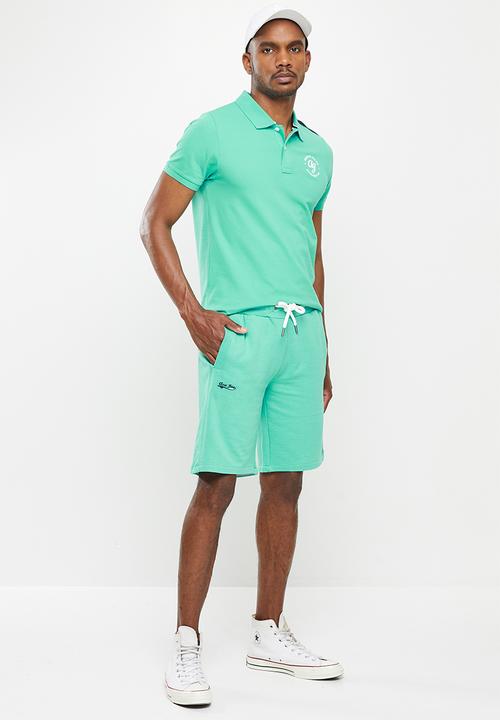 Aca Joe - Aca joe unbrushed fleece elasticated short - mint