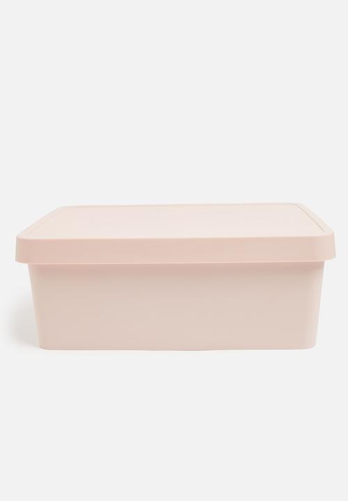 Stack storage box with lid - blush