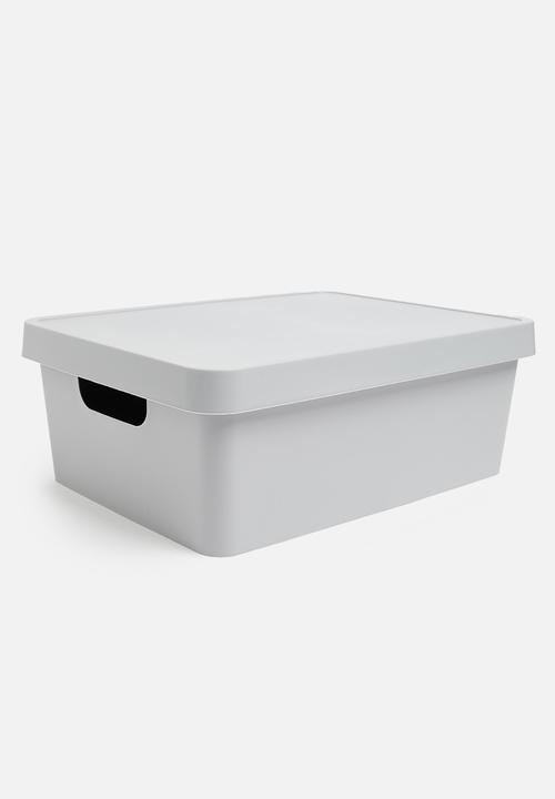 Storage Solutions - Stack storage box with lid - grey