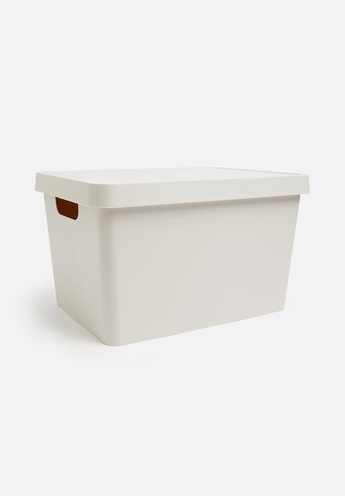 Storage Solutions - Stack storage box with lid - ecru