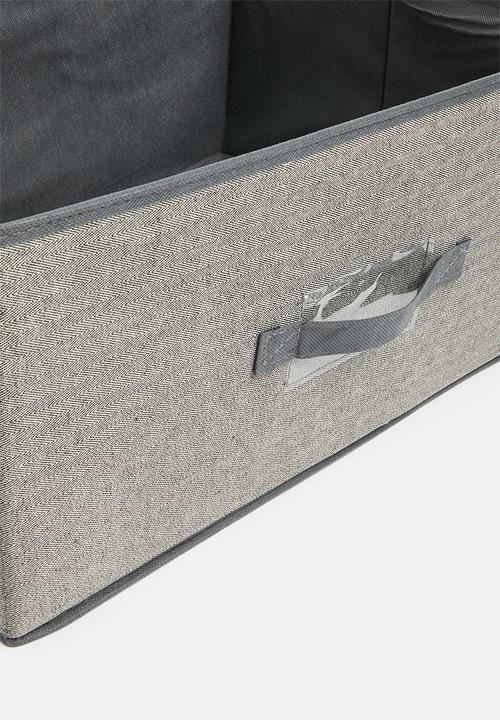 Storage Solutions - Herringbone storage box with lid - grey