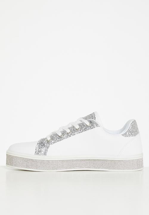 SISSY BOY - Glitter getter sneaker - white & silver