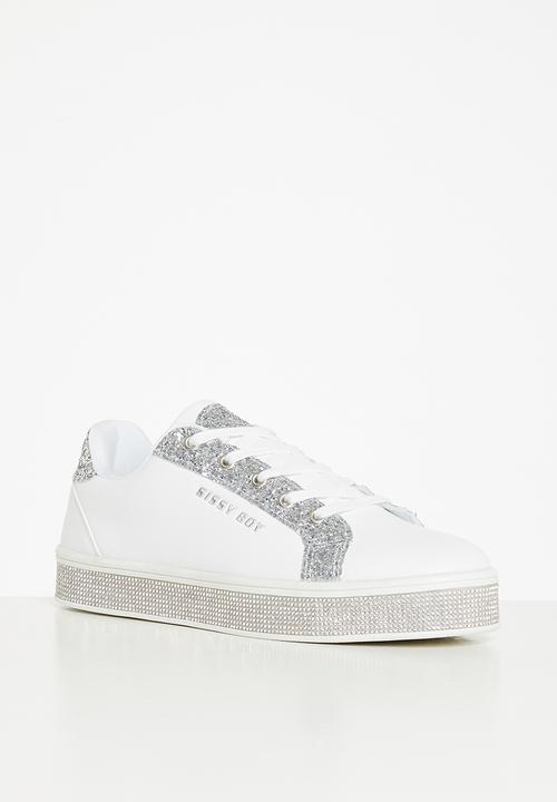SISSY BOY - Glitter getter sneaker - white & silver