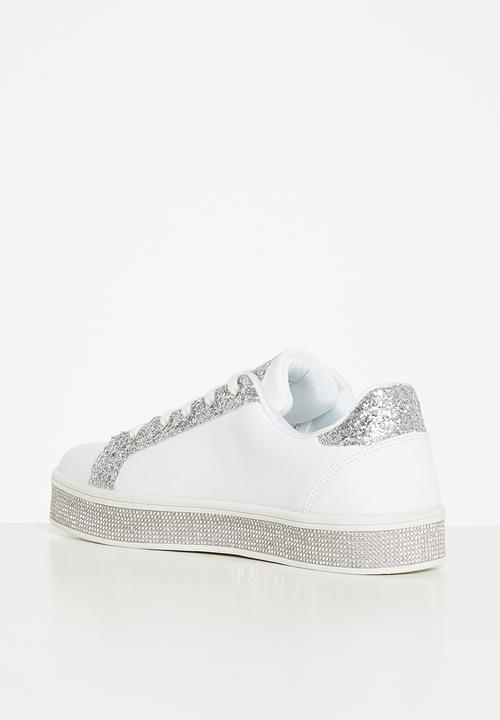 SISSY BOY - Glitter getter sneaker - white & silver