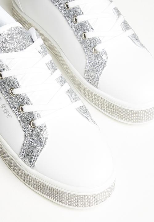 SISSY BOY - Glitter getter sneaker - white & silver