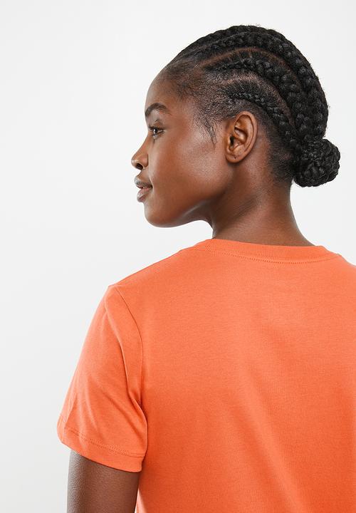 Nike - W nsw essential tee short sleeve crew lbr - mantra orange & white