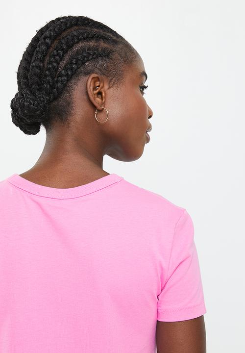 Jacqueline de Yong - Michigan short sleeve print top - fuchsia pink