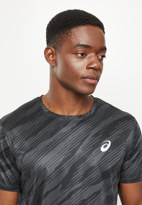 ASICS - Core all over print short sleeve top - graphite grey