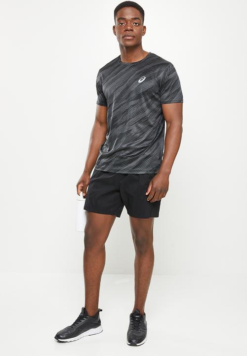 ASICS - Core all over print short sleeve top - graphite grey