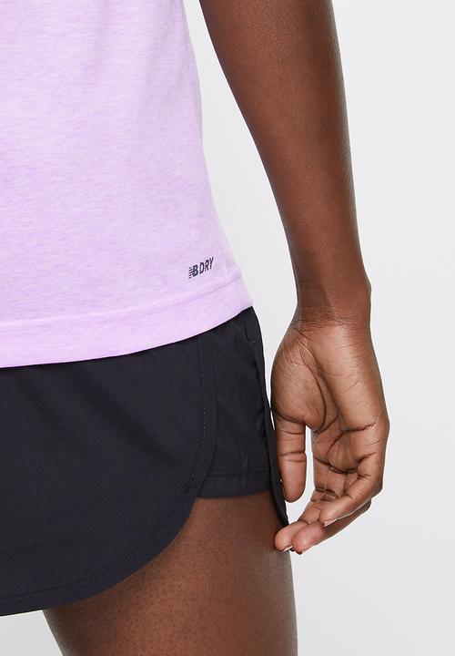 New Balance  - Relentless heather tech short sleeve - cyber lilac