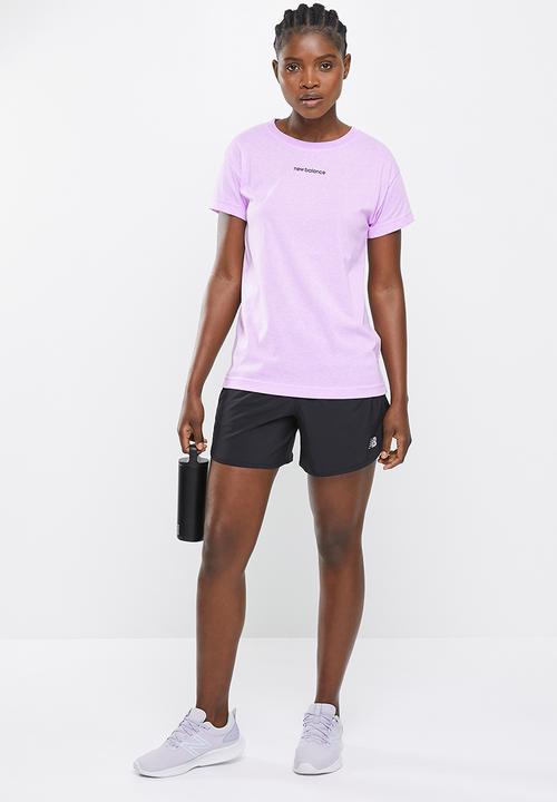 New Balance  - Relentless heather tech short sleeve - cyber lilac