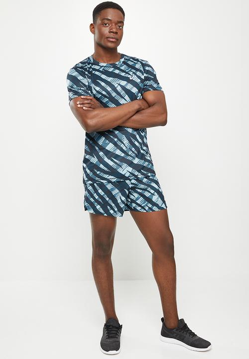 ASICS - Wild camo 5in short - azure & performance black