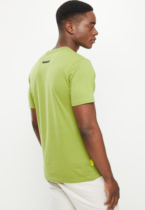 urban° - Urban gel and reflective print chest tee - green