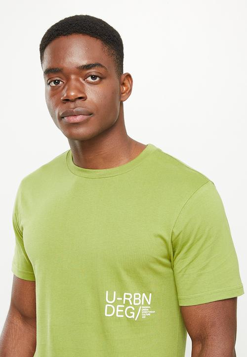 urban° - Urban gel and reflective print chest tee - green