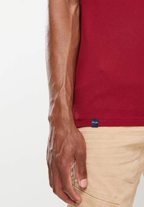Aca Joe - Chest emb applique short sleeve golfer - maroon