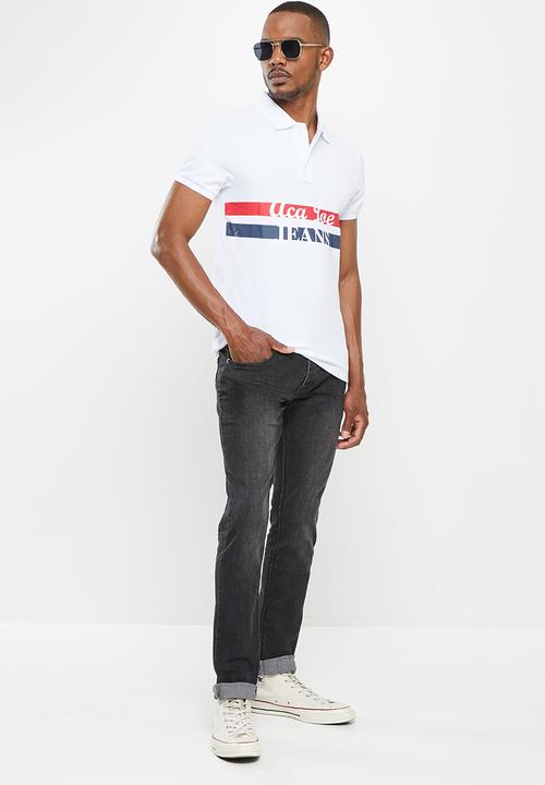 Aca Joe - Aca joe 3d chest stripe golfer - white
