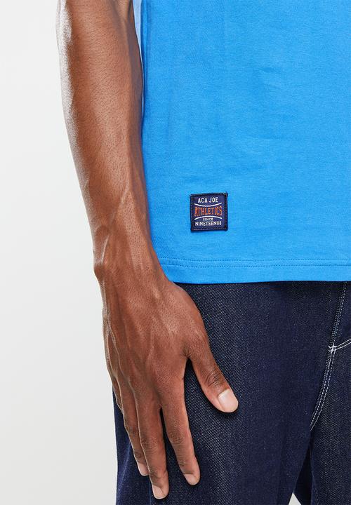 Aca Joe - Aca joe tackel twill applique crew tee - french blue