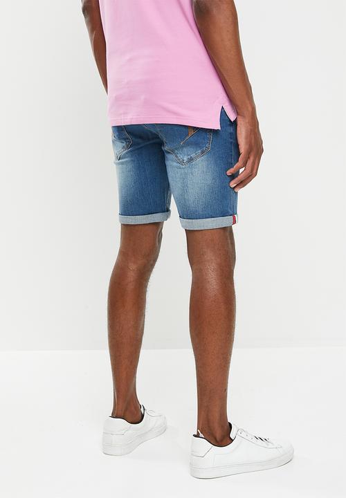 Aca Joe - Aca joe stretch denim roll up short - light blue