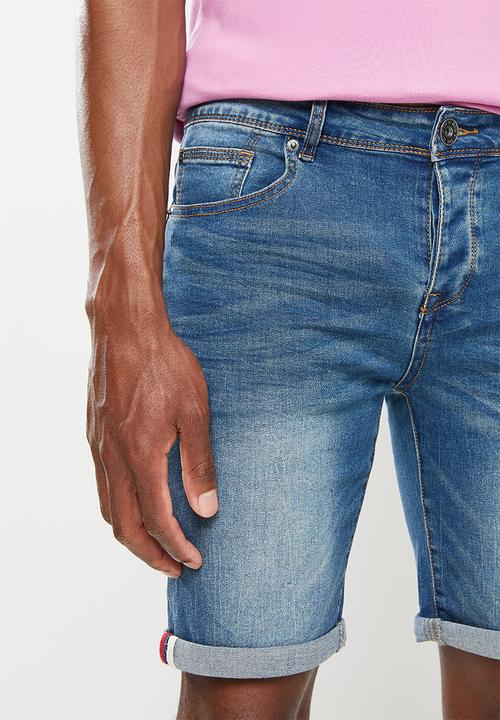 Aca Joe - Aca joe stretch denim roll up short - light blue