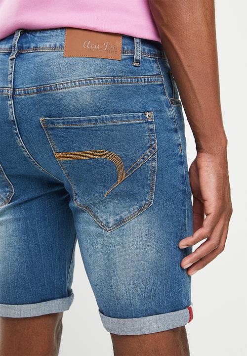 Aca Joe - Aca joe stretch denim roll up short - light blue