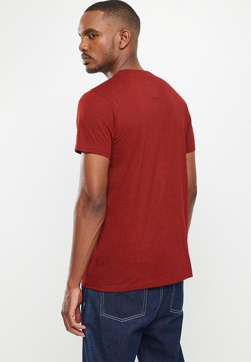 Aca Joe - Aca joe jasper left chest embroidered crew tee - high risk red