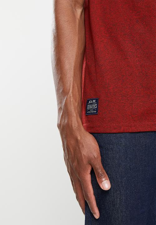 Aca Joe - Aca joe jasper left chest embroidered crew tee - high risk red