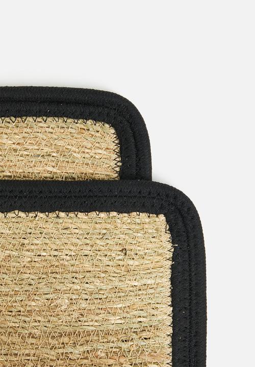 Excellent Houseware - Brim placemat set of 4 - black
