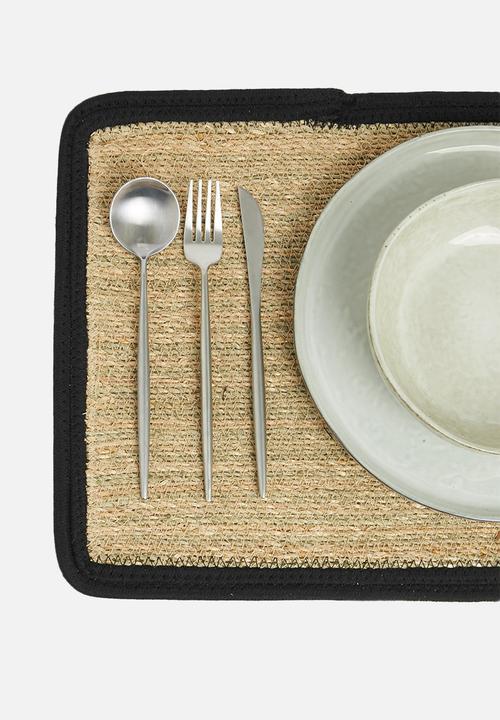 Excellent Houseware - Brim placemat set of 4 - black
