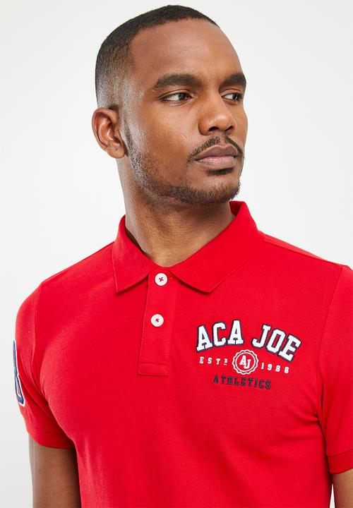 Aca Joe - Aca joe 3d chest emb and sleeve applique golfer - red