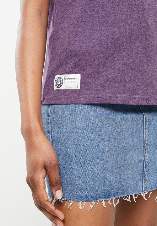 Superdry. - Vintage script style coll tee - purple