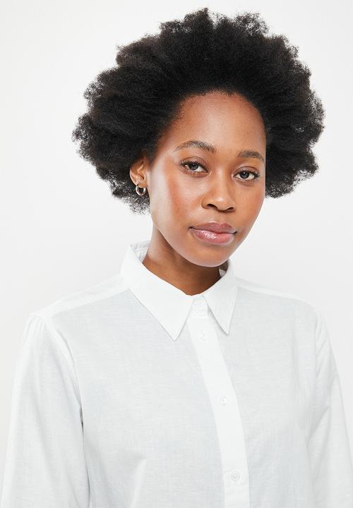 Superdry. - Linen boyfriend shirt - white