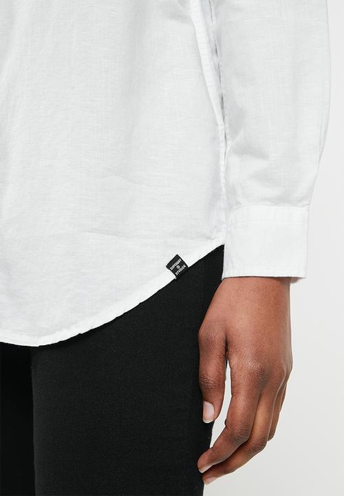 Superdry. - Linen boyfriend shirt - white
