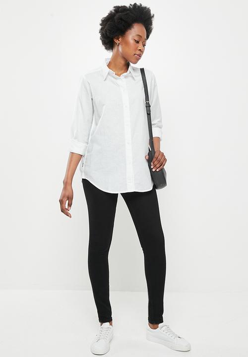 Superdry. - Linen boyfriend shirt - white