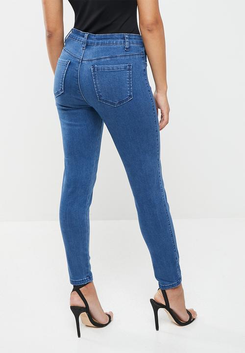 Missguided - Petite anarchy mid rise skinny jeans - blue