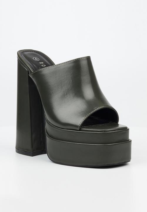 Rock & Co - Sachi 3 platform mule heel - olive