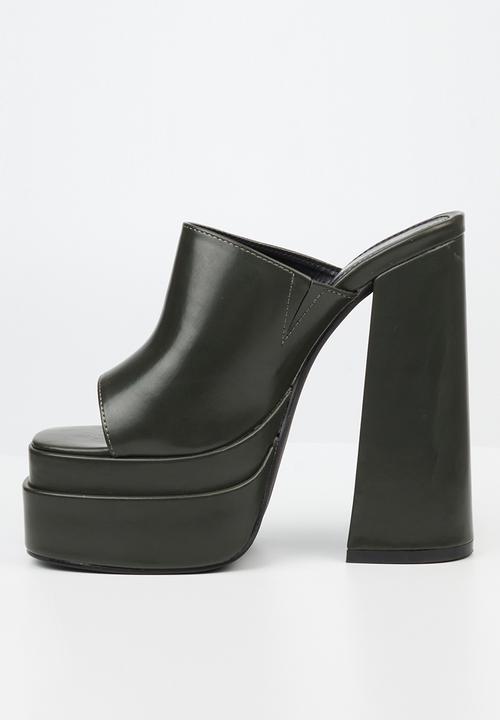 Rock & Co - Sachi 3 platform mule heel - olive