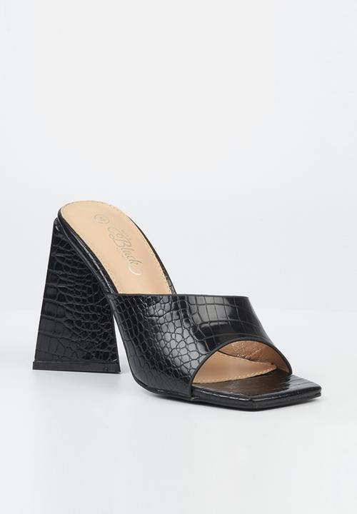 Miss Black - Trilogy4 mule block heel - black